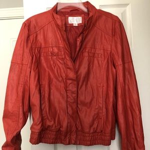 Coral leather jacket